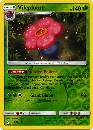 Vileplume 8/214 - Reverse Holo