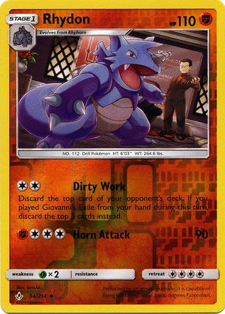 Rhydon 94/214 - Reverse Holo