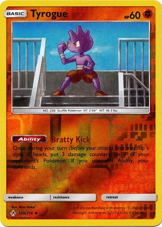 Tyrogue 100/214 - Reverse Holo