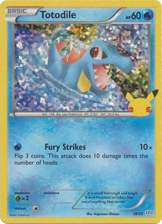 Totodile 18/25 25 Aniversario Holo