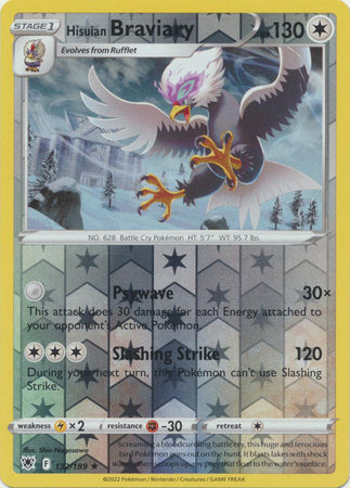 Hisuian Braviary 132/189 Reverse Holo