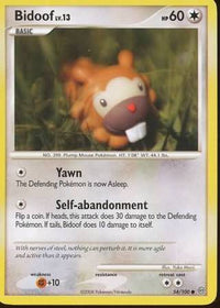 Bidoof 54/100-Kantocards