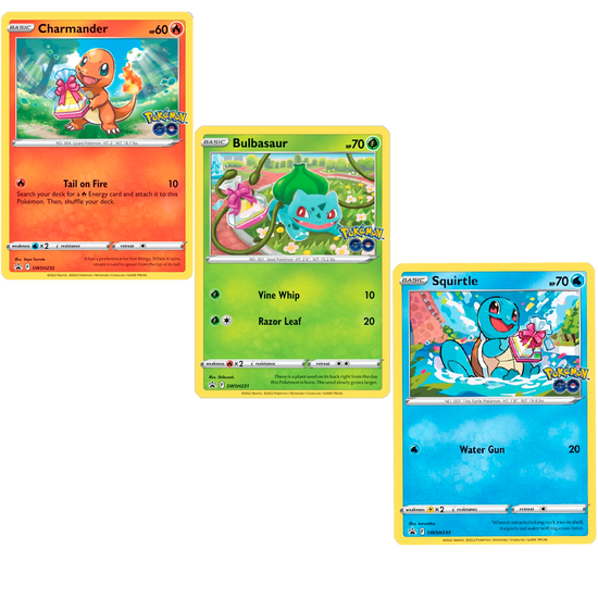 3 cartas promo Pokemon Go pin collection