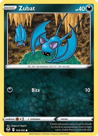 Zubat 103/195 Reverse Holo