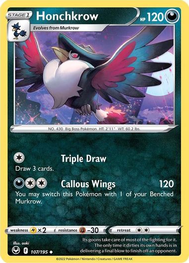 Honchkrow 107/195 Reverse Holo