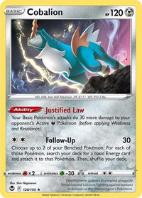 Cobalion - Rare 126/195 Reverse Holo-Kantocards