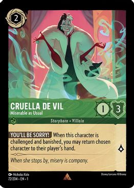 Cruella de Vil - Miserable as Usual  - 72/204 - Rare - Cold Foil