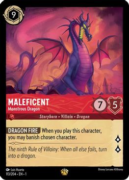 Maleficent - Monstrous Dragon  - 113/204 - Legendary - Cold Foil