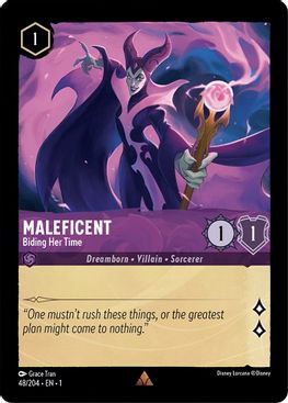 Maleficent - Biding Her Time  - Rare - 48/204 - Cold Foil