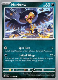 Murkrow - 131/193 (Reverse Holo)-Kantocards