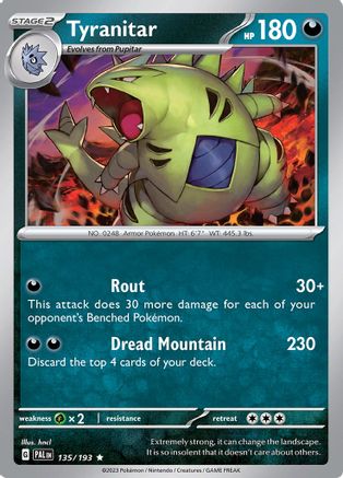 Tyranitar - 135/193 (Reverse Holo)