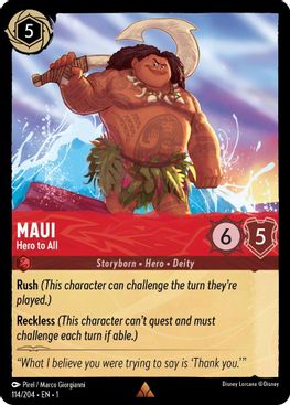 Maui - Hero to All  - 114/204 - Rare - Cold Foil