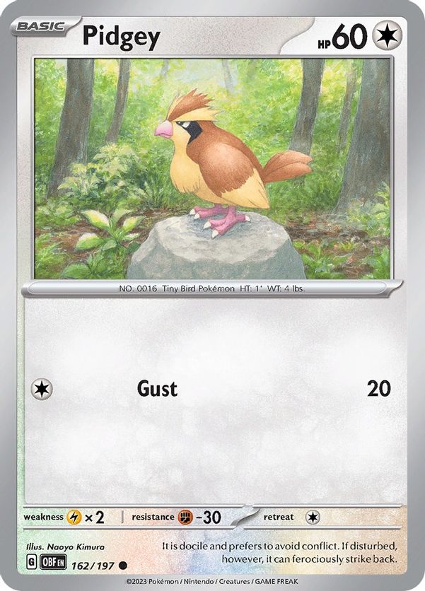 Pidgey 162/197 - Common - Reverse Holo