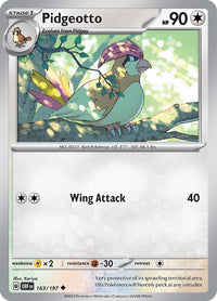 Pidgeotto 163/197 - Uncommon - Reverse Holo-Kantocards