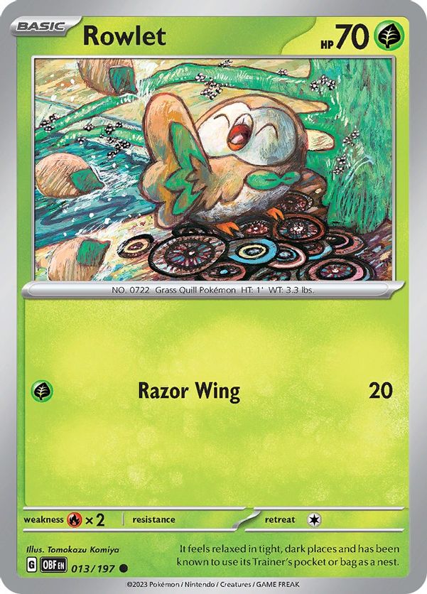 Rowlet 013/197 - Common - Reverse Holo