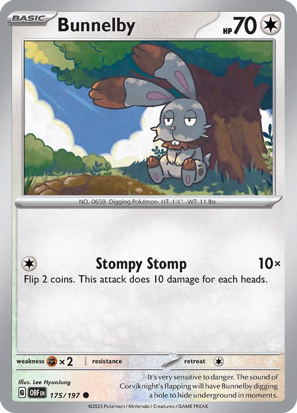 Bunnelby 175/197 - Common - Reverse Holo