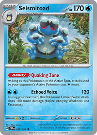 Seismitoad 052/197 - Uncommon - Reverse Holo-Kantocards