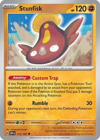 Stunfisk 112/197 - Uncommon - Reverse Holo-Kantocards
