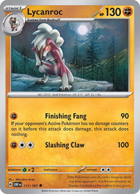Lycanroc 117/197 - Uncommon - Reverse Holo-Kantocards