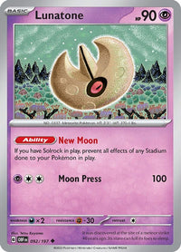 Lunatone 092/197 - Uncommon - Reverse Holo-Kantocards