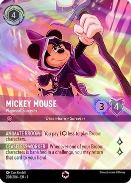 Mickey Mouse - Wayward Sorcerer (Alternate Art)  - 208/204 - Enchanted