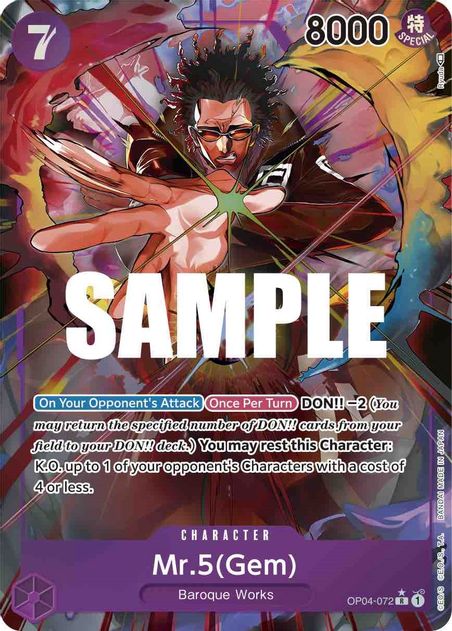 Mr.5(Gem) (Alternate Art) - Rare - OP04-072