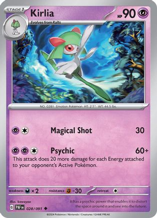 Kirlia  028/091 - Common - Reverse Holo