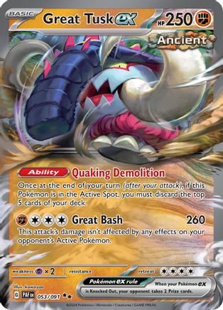 Great Tusk ex  053/091 - Double Rare (ESPAÑOL)