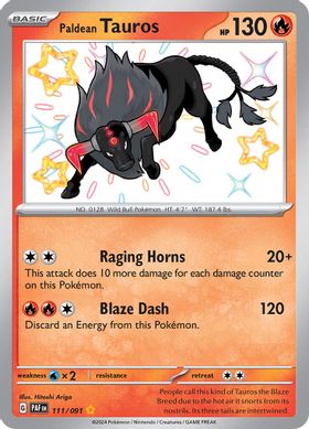 Paldean Tauros 111/091 - Shiny Rare