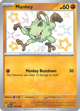 Mankey - 169/091 - Shiny Rare-Kantocards
