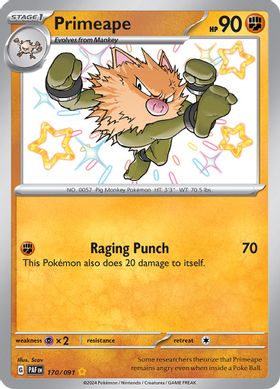 Primeape - 170/091 170/091 - Shiny Rare-Kantocards