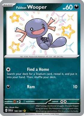 Paldean Wooper - 180/091 - Shiny Rare-Kantocards