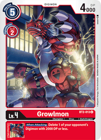 Growlmon BT2-013-Kantocards