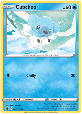 Cubchoo 042/172 Reverse Holo