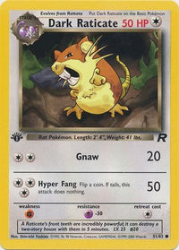 Dark Raticate 51/82 - 1st Edition-Kantocards