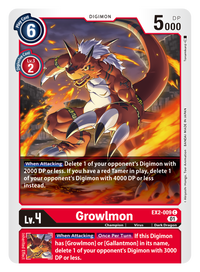 Growlmon EX2-009-Kantocards