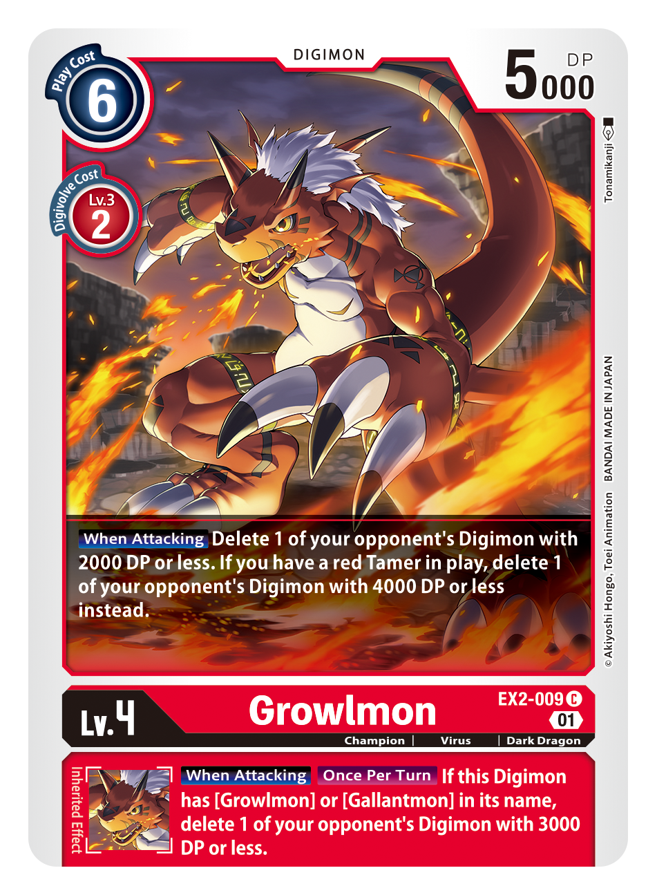 Growlmon EX2-009-Kantocards