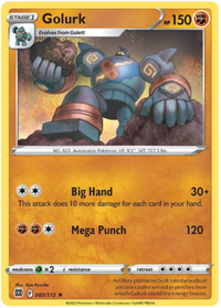 Golurk 083/172 Reverse Holo-Kantocards