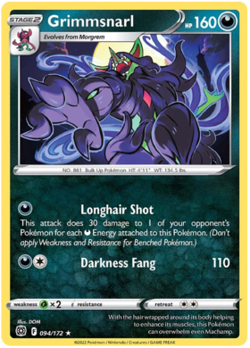 Grimmsnarl 094/172 - Rare-Kantocards