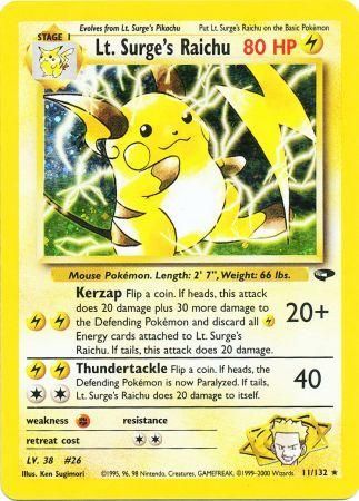 Lt. Surge's Raichu 11/132 - Holo