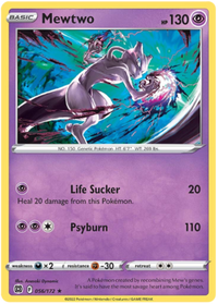 Mewtwo 056/172 Reverse Holo-Kantocards