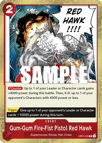 Gum-Gum Fire-Fist Pistol Red Hawk OP-01-026-Kantocards