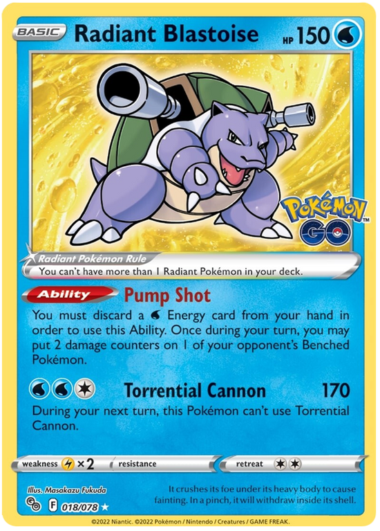 Radiant Blastoise 018/078 - Español