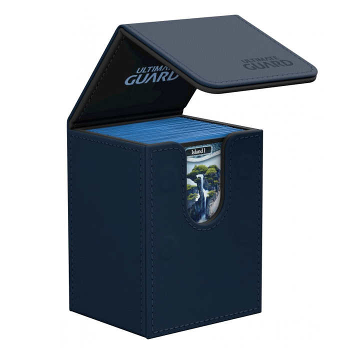 Flip Deck Case 80+ Leatherette Dark Blue-Kantocards