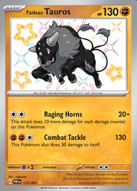 Paldean Tauros 172/091 - Shiny Rare-Kantocards