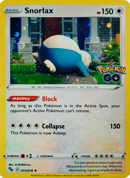 Snorlax promo Pokémon go español 055/078